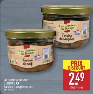 Terrine au choix : sanglier ou cerf Les Terrines du Bocage