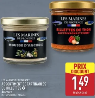 LES MARINES DE PROVENCE® ASSORTIMENT DE TARTINABLES OU RILLETTES