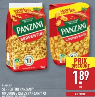 PANZANI® SERPENTINI PANZANI® OU COUDES RAYÉS PANZANI®
