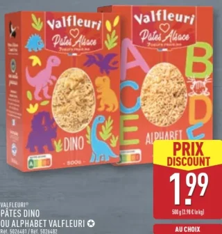 VALFLEURI® PÂTES DINO OU ALPHABET VALFLEURI