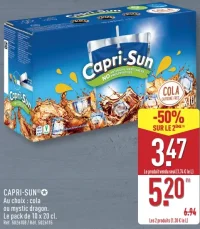 CAPRI-SUN® Au choix : cola ou mystic dragon. Le pack de 10 x 20 cl.