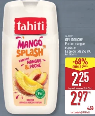 Tahiti® Gel Douche Parfum mangue et pêche