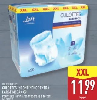 Culottes incontinence Extra Large Méga+ Loft Discret