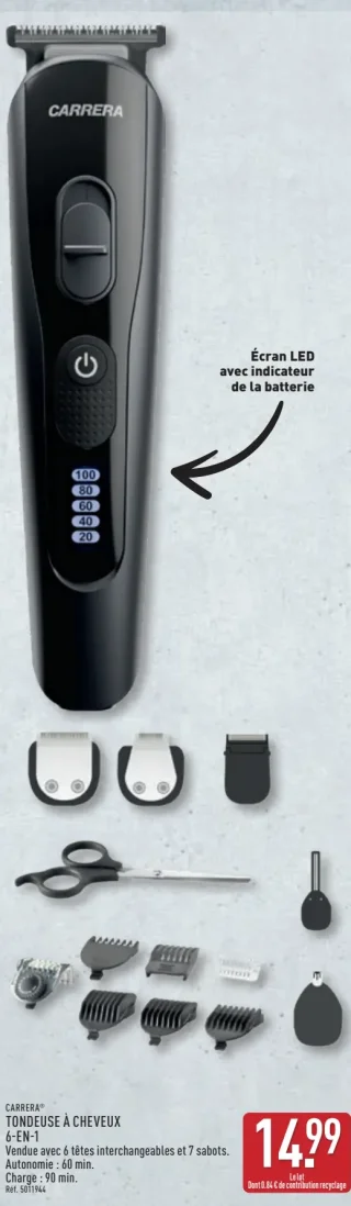 CARRERA TONDEUSE À CHEVEUX 6-EN-1