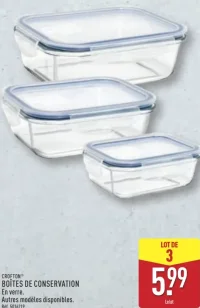 Crofton Boîtes de conservation en verre