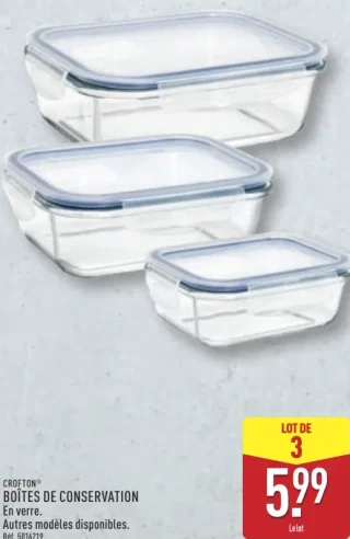 Crofton Boîtes de conservation en verre
