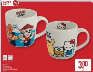 Mug en céramique Paw Patrol / Hello Kitty