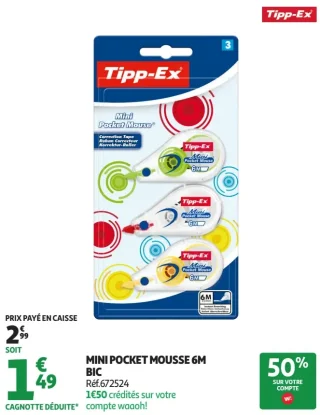 Mini Pocket Mouse 6M Tipp-Ex BIC