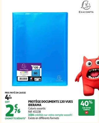 PROTÈGE DOCUMENTS 120 VUES IDERAMA EXACOMPTA