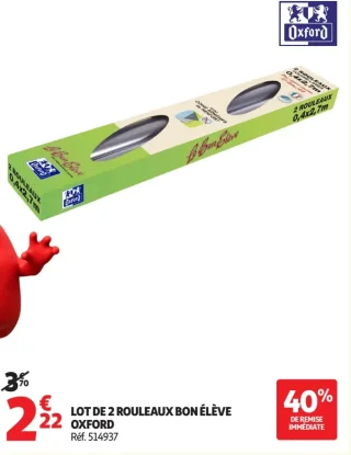 LOT DE 2 ROULEAUX BON ÉLÈVE OXFORD