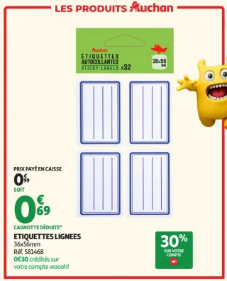 ETIQUETTES LIGNEES Auchan