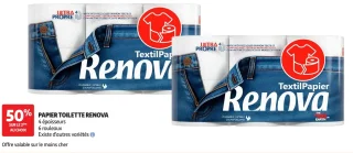 Papier toilette Renova TextilPapier 4 épaisseurs 6 rouleaux