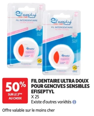 Fil dentaire ultra doux pour gencives sensibles Efiseptyl