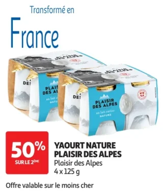Yaourt nature Plaisir des Alpes