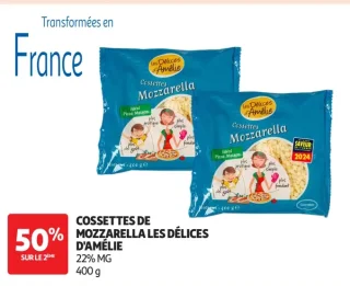 Cossettes de mozzarella Les Délices d'Amélie