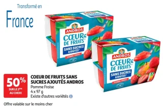 Coeur de fruits sans sucres ajoutés Andros