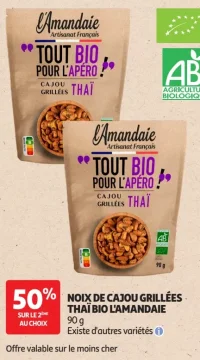 Noix de cajou grillées Thaï Bio L'Amandaie