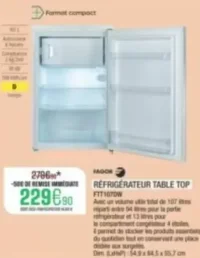 Réfrigérateur Table Top Fagor FTT107DW