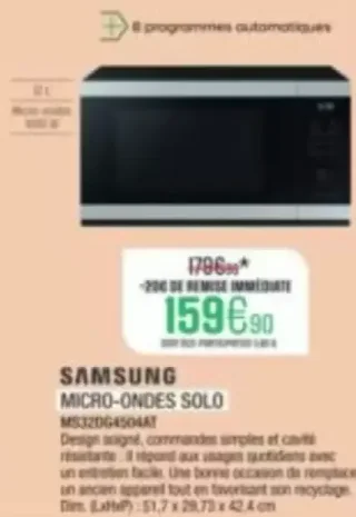 Micro-ondes Solo Samsung MS32DG4504AT