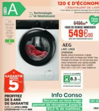 Lave-linge AEG LFE8ED844B