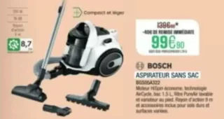 Bosch Aspirateur Sans Sac BGS05A322
