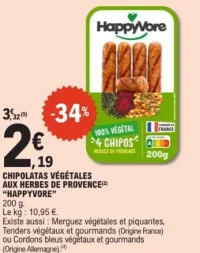 Chipolatas Végétales aux Herbes de Provence "HappyVore"