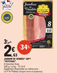 Jambon de Vendée IGP "Petitgas"