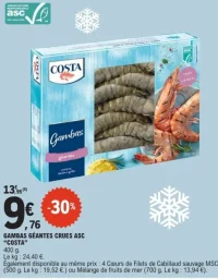 GAMBAS GÉANTES CRUES ASC "COSTA"