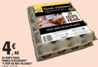 20 oeufs frais Parole d'Éleveurs L'œuf de nos villages