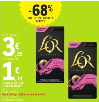 Capsules de café "L'OR ESPRESSO" Or Rose