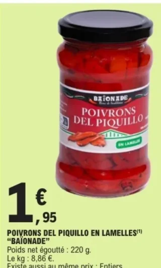 Poivrons du piquillo en lamelles Baïonade