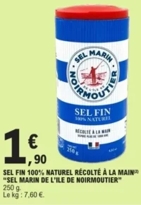 Sel Fin 100% Naturel Récolté à la Main "SEL MARIN DE L'ILE DE NOIRMOUTIER"
