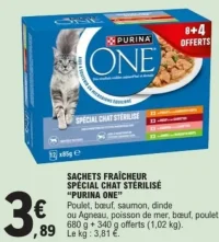 Sachets Fraîcheur Spécial Chat Stérilisé "PURINA ONE"