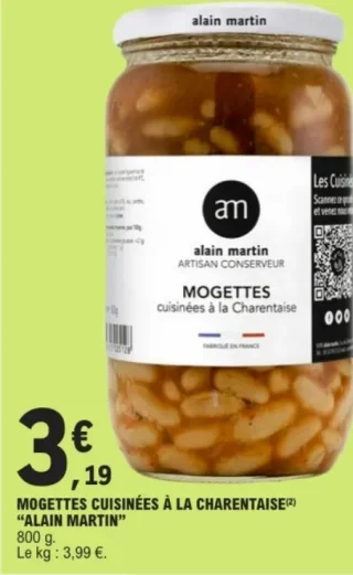 Mogettes Cuisinées à la Charentaise "ALAIN MARTIN"