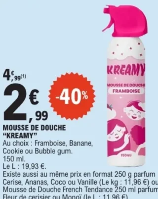 Mousse de douche Kreamy