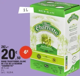Rhum Traditionnel Blanc de l'Île de la Réunion "Charrette"
