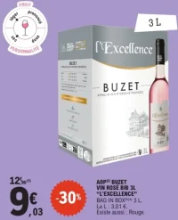 AOP BUZET VIN ROSÉ BIB 3L "L'EXCELLENCE"