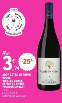 AOC Côtes du Rhône Rouge Vieilles Vignes Esprit du Rhône Maison Sinnae