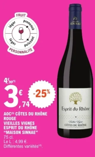 AOC Côtes du Rhône Rouge Vieilles Vignes Esprit du Rhône Maison Sinnae