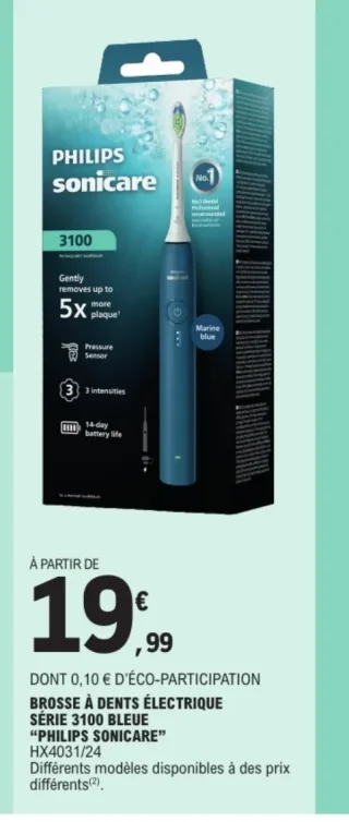 Brosse à dents électrique série 3100 bleue "Philips Sonicare"