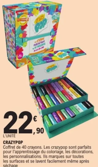 Crazy Pop Coffret de 40 crayons