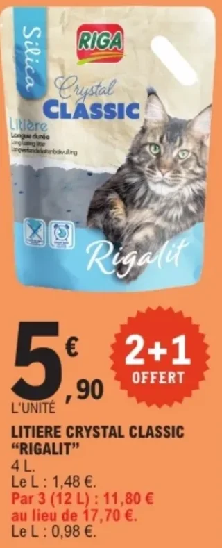LITIÈRE CRYSTAL CLASSIC "RIGALIT" Riga