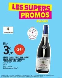 Vin de France Pinot Noir Rouge Grand Conseiller Réserve Bouchard Aîné & Fils