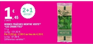 Herbes fraîches Menthe Verte "Les Crudettes"