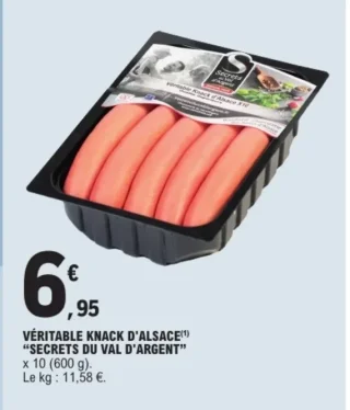 Véritable knack d'Alsace "SECRETS DU VAL D'ARGENT"