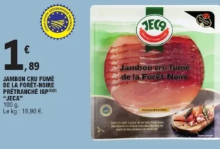 Jambon cru fumé de la Forêt-Noire prétranché IGP "JECA"