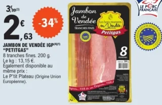 Jambon de Vendée IGP Petitgas