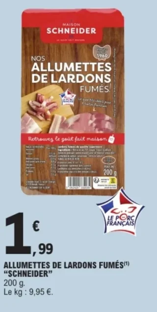 Allumettes de lardons fumés Schneider