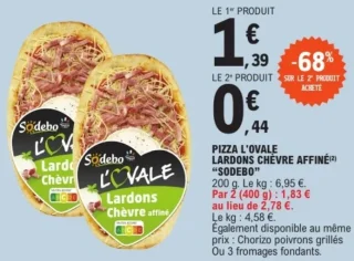 PIZZA L'OVALE LARDONS CHÈVRE AFFINÉ "SODEBO"