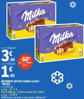 MILKA Bâtonnets Butter Cookie Glacés